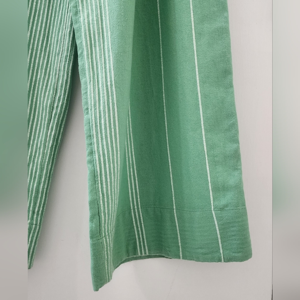 Free People Green Striped Women’s Pants, Size Medium. - Picture 2 of 8